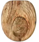 Sanilo Wc-Sitz, Braun, Holzwerkstoff, Grafikmuster, Oval, 37.7x5.5x48 cm, Badezimmer,