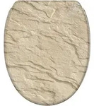 Sanilo Wc-Sitz, Braun, Holzwerkstoff, Grafikmuster, Oval, 37.7x5.5x48 cm, Badezimmer,