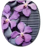Sanilo Wc-Sitz, Violett, Holzwerkstoff, Oval, 38x6x47 cm, Badezimmer, WC Ausstattung,