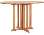 vidaXL Gartentisch, Braun, Holz, Oval,rechteckig, S&auml;ule, 70x75x120 cm, Gartenm&ouml;bel,