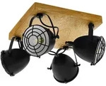 Eglo Strahler Gatebeck, Natur, Schwarz, Holz, Metall, massiv,