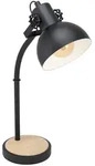 Eglo Tischleuchte Lubenham, Braun, Schwarz, Holz, Metall, massiv,