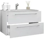 Mid.you Waschtischkombi VCM Badinos, Wei&szlig;, Metall, 2-teilig, 2 Schublade(n)