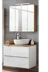 Lomado Badm&ouml;bel-Set, Wei&szlig;, Holzwerkstoff, 80x190x46 cm, Badezimmer,