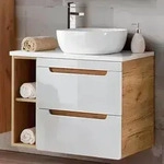 Lomado Waschtisch, Wei&szlig;, Holzwerkstoff, 81x77x46 cm, Badezimmer,