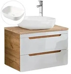Lomado Waschtisch, Wei&szlig;, Holzwerkstoff, 81x77x48 cm, Badezimmer,
