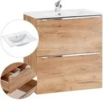 Lomado Waschtisch, Braun, Holzwerkstoff, 61x58x46 cm, Badezimmer,
