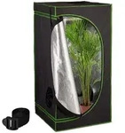 Relaxdays Growzelt, Schwarz, Textil, Metall, Kunststoff, Quadratisch, 60x120x60 cm,