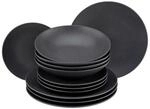 Creatable Tafelservice Soft Touch Black, Schwarz, Keramik, 12-teilig, Essen &