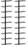 vidaXL Wand-Weinregale, Schwarz, Metall, Rechteckig, 24x95.4x8 cm, Wohnzimmer,