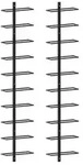 vidaXL Wand-Weinregale, Schwarz, Metall, 9x120x24 cm, Wohnzimmer, Regale, Weinregale