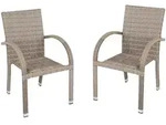 Gardenson Stapelstuhl, Grau, Sand, Metall, Kunststoff, rund, 57x90x64 cm, stapelbar,