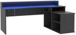 Mid.you Gamingtisch, Schwarz, Metall, Kunststoff, Holzwerkstoff, rechteckig, Wange,