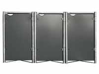 Mülltonnenbox, Grau, Metall, 209.1x115.2x80.7 cm, Aufbewahrung & Schutzhüllen