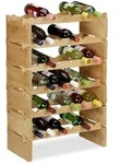 Relaxdays Weinregal, Hellbraun, Holz, 60x86x28.5 cm, Wohnzimmer, Regale, Weinregale