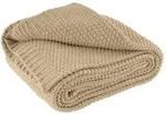 wometo Strickdecke, Beige, Textil, 140x190 cm, Oeko-Tex&reg;, Wohntextilien, Decken,