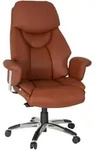 Mid.you Chefsessel, Braun, Metall, Textil, Drehkreuz, 63x140x52 cm, Wippmechanik mit