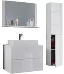 Mid.you Badezimmer VCM Lendas, Wei&szlig;, Glas, Keramik, Holzwerkstoff, 4-teilig, 2