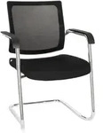 Mid.you Besucherstuhl, Schwarz, Metall, Kunststoff, Kufe, 48x90x58 cm,...