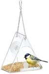 Relaxdays Vogelfutterhaus, Transparent, Kunststoff, 12.5x24x12 cm, Gartenzubeh&ouml;r,