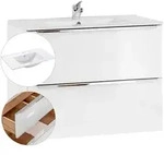 Lomado Waschtisch, Wei&szlig;, Holzwerkstoff, 81x59x46 cm, Badezimmer,