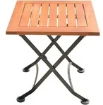 Gardenson Gartenbeistelltisch, Braun, Schwarz, Holz, Metall, Eukalyptusholz,