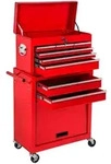 tectake Werkzeugwagen, Rot, Metall, 33x110x69 cm, Freizeit, Heimwerken,