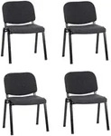 Mid.you Besucherstuhl, Anthrazit, Textil, Flachrohr, 58x84x48 cm, stapelbar,