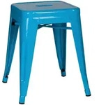 Mid.you Hocker, Hellblau, Metall, quadratisch, 39x46x39 cm, stapelbar, Wohnzimmer,