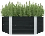 vidaXL Hochbeet, Grau, Metall, 129x45x129 cm, Gartenzubeh&ouml;r, Hochbeete