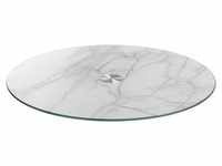 Leonardo Servierplatte Turn, Grau, Weiß, Metall, Glas, rund, Tischkultur &
