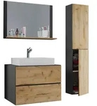 Mid.you Badezimmer VCM Lendas, Anthrazit, Glas, Keramik, Holzwerkstoff, 4-teilig, 2