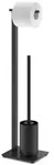 Zack Wc-B&uuml;rstenkombination Carvo, Schwarz, Metall, 15x71.8x18 cm, Badezimmer,...