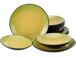 Creatable Tafelservice Hot Green, Gr&uuml;n, Schwarz, Hellgelb, Keramik, 12-teilig,