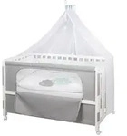Roba Gitterbett-Komplettset Room Bed Happy Cloud, Grau, Wei&szlig;, Hellgr&uuml;n, Holz,