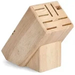 Zeller Present Messerblock, Natur, Holz, Kautschukholz, 13x25x22 cm, Kochen,