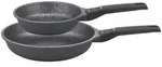 GSW Pfannenset Easy Click, Schwarz, Metall, 2-teilig, 1,2+2,8 L, rund, abnehmbarer