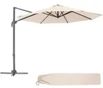 tectake Sonnenschirm, Beige, Metall, Rund, 300x372 cm, Sonnen- & Sichtschutz,