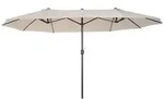 Outsunny Sonnenschirm,, Beige, Metall, 270x460 cm, Sonnen- & Sichtschutz,