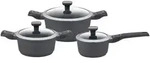GSW Kochtopfset Easy Click, Schwarz, Metall, 3-teilig, 16 cm, 1,4 L,