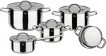 GSW Kochtopfset Meran, Edelstahl, Metall, 4-teilig, 16 cm,20 cm,16 cm, 1.8 L,3.4 L,6