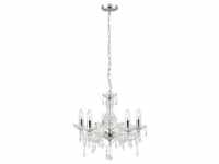 Kronleuchter Marie Therese, Chrom, Metall, Kunststoff, Glas, 93 cm, Lampen &