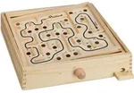 Relaxdays Labyrinthspiel, Hellbraun, Holz, Metall, 27.5x24.5 cm, Spielzeug,