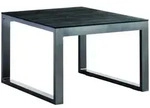 Sieger Loungetisch, Grau, Alu, Metall, quadratisch, Kufe, U-Form, 60x44x60 cm,