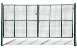 vidaXL Maschen-Gartentor, Gr&uuml;n, Metall, 250 cm, Gartenzubeh&ouml;r