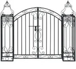 vidaXL Gartentor, Schwarz, Metall, 122x100x20.5 cm, Gartenzubeh&ouml;r, Gartendeko