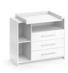 Vicco Wickelkommode, Wei&szlig;, Holzwerkstoff, 6 F&auml;cher, 3 Schubladen, Rechteckig,