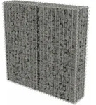 vidaXL Gabionenwand, Silber, Metall, 20x100 cm, Sonnenschutz & Sichtschutz,