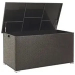 Beliani Auflagenbox, Braun, Schwarz, Kunststoff, 155x80x75 cm, Aufbewahrung &