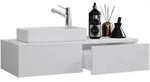 Mid.you Waschtischkombi, Wei&szlig;, Keramik, 1 Schublade(n) Schubladen, 85 cm, h&auml;ngend,